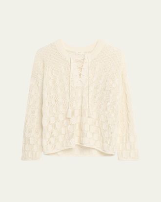 A.L.C. Keri Crochet Lace-Up Sweater