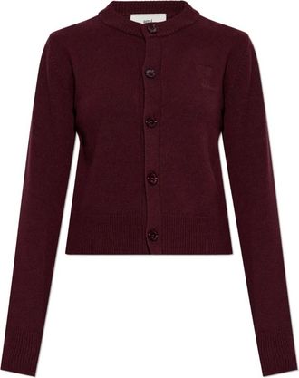 Ami Truien & Vesten, Dames, Rood, L, Wol, Cardigan met logo