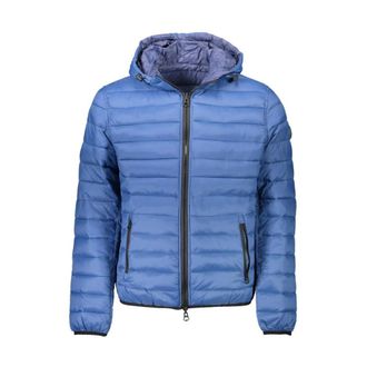 U.S.Polo Association Blauwe Omkeerbare Gewatteerde Jas - Heren - Winterjassen - Blauw - XL - Nylon - Jassen