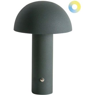 Beliani L&aacute;mpara De Mesa Moderna De Hierro Para Interior Y Exterior Con Luz Led Inal&aacute;mbrica Seta Verde Oscuro Bojo