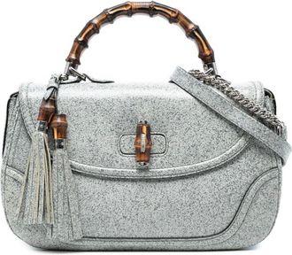 Gucci Pre-owned Handbags, female, Gray, Size: ONE SIZE Pre-owned Top Handle Flap Bag
