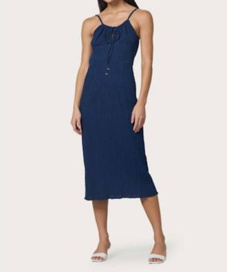 Lusana Maddie Midi Dress In Smocking Indigo
