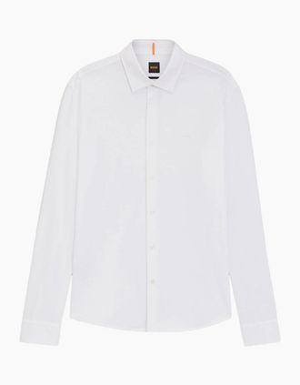 HUGO BOSS Mens BOSS Orange Mysoft 2 M Shirt 100 White - Size: 44/Regular