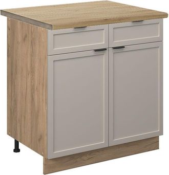 Vicco Muebles Bajos Fame-line, Grisbeige, 80 Cm, Et Roble, Vicco