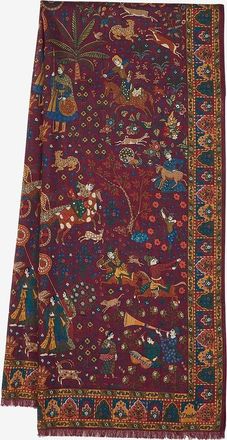 Drake's Rechteckiger Schal aus Wolle und Seide Moghul Garden