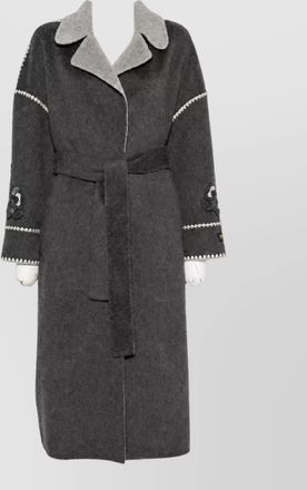 Ermanno Scervino wool embroidered belted jacket
