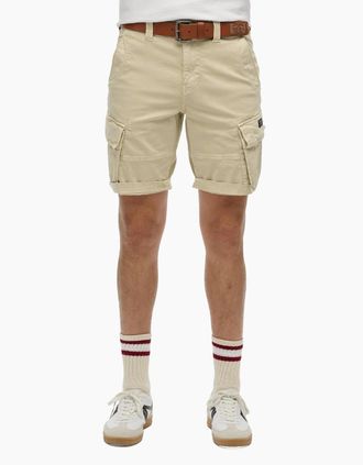 Superdry Mens Superdry Mens Core Cargo Shorts - Cream/Brown - Size: 32/36