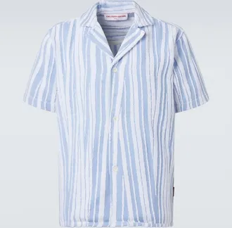Orlebar Brown Howel striped cotton toweling shirt