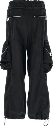 The Attico Oversized Parachute Cargo Cargo Pants - Black