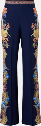 Etro Floral silk straight pants