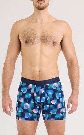 Saxx DropTemp Cooling Cotton Boxer Briefs in Tee Up- Maritime Bl at Nordstrom, Size Xx-Large