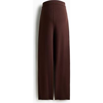 H&M Mama Knitted Trousers in Dark Brown at Nordstrom, Size Xx-Large