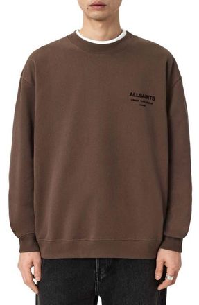 AllSaints Xander Crewneck Sweatshirt in Bitter Brown at Nordstrom, Size X-Small