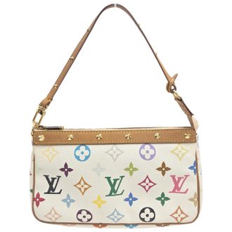 Louis Vuitton Blanc Monogram Multicolore Pochette Pouch (Pre-Owned)