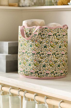 Anthropologie Printed Scallop Cotton Basket