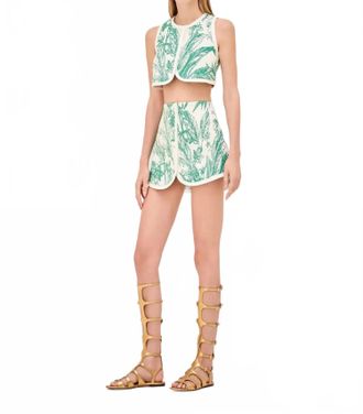Alexis Raven Tailored Mini Skort In Verde Palm