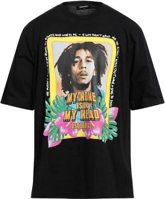 Dsquared2 T-Shirts, male, Black, L, D2 Short-Sleeved Tee