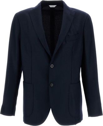 Boglioli Blue Lightweight Wool Single-Breasted Blazer