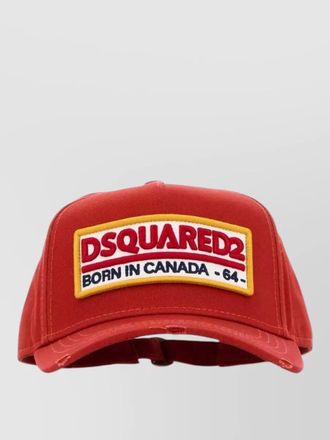Dsquared2 cotton baseball cap curved brim detail