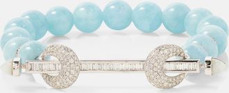 Ananya Chakra 18kt white gold bracelet with aquamarines and diamonds