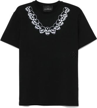 John Richmond T-shirt con stampa floccata - Nero