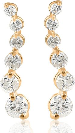 Pompeii3 Ladies 1/2ct Diamond Journey Earrings 14K Yellow Gold