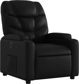 vidaXL Sillón reclinable eléctrico de cuero sintético negro Vidaxl