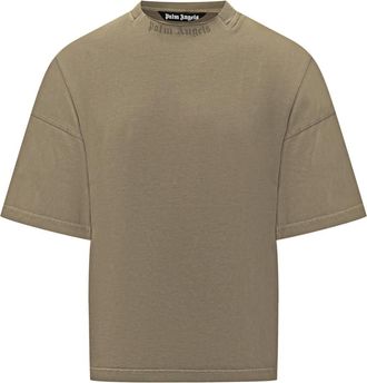 Palm Angels Olive Crew Neck T-Shirt