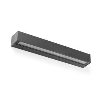 Netlighting Doro28 Integrated LED Up Down Lighter Outdoor Wall Light Grey 3000K IP65