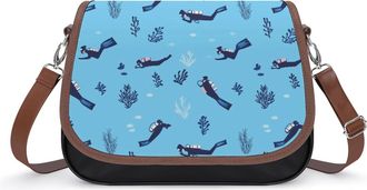 Generic Scuba Diving Pattern Small Womens Crossbody Bags Shoulder Handbag with Adjustable Strap for Travel