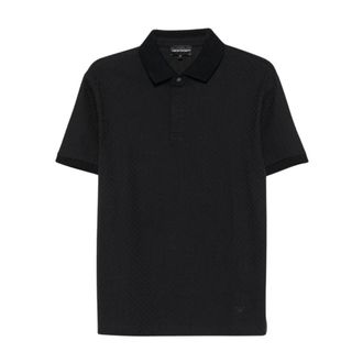 Emporio Armani Textured Polo Shirt - Heren - Polos - Blauw - M - Katoen - Tops