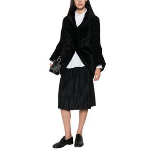 Junya Watanabe Giacca con collo a scialle in ecopelliccia - - Knitwear - Donna - Nero - L