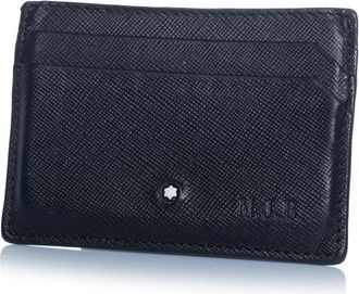 Montblanc gestructureerde leren kaarthouder in zwart
