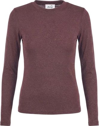 Ni&ugrave; Trui met ronde hals - Dames - Ronde hals truien - Bruin - M - Truien & Vesten