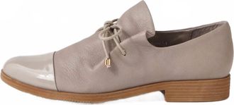 Django & Juliette Womens Kotty Patent Leather Flat Shoes In Smoke Leather/ Dark Sole