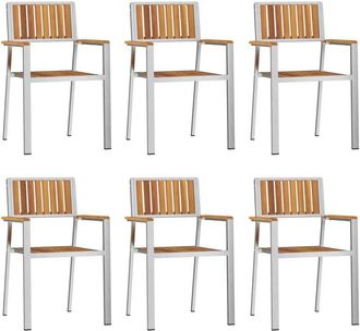 vidaXL Vidaxl - Garden Chair 6 pcs Brown 56 x 54.5 x 87cm Solid Acacia wood