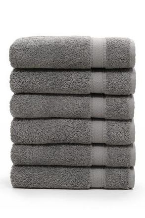 Linum Home Textiles Sinemis Terry Hand Towels - Set of 6 in Dark Grey at Nordstrom Rack