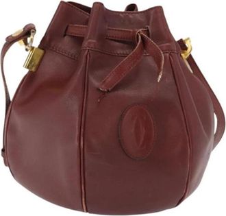 Cartier Pre-owned Vintage Bucket Bag - Dames - Vintage Tas - Rood - ONE Size - Leer - Vintage