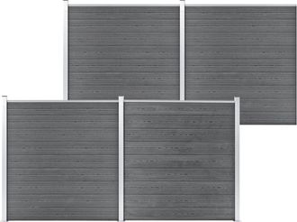 vidaXL Valla De Jard&iacute;n De Wpc Gris 699x186 Cm Vidaxl