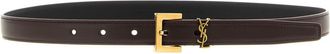 Saint Laurent Brown Cassandre Buckle Belt