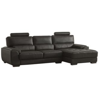 Vente-Unique Vente-unique - Divano angolare in pelle Nero - Angolo a destra - metropolitan ii