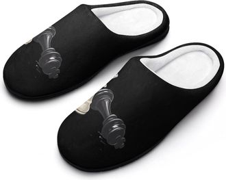 Generic Funny Chess Player Mens Slippers Comfortable And Non-slip Cotton Slipper Shoe for House