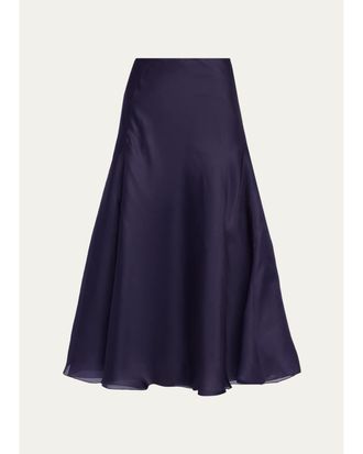 Akris Silk Organza A-Line Midi Skirt