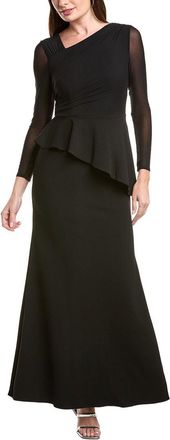 Adrianna Papell Knit Crepe Combo Mesh Gown