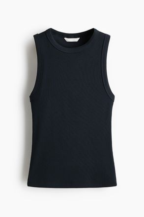 H&M Geripptes Tanktop - Marineblau