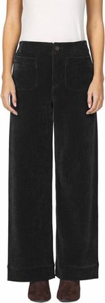 Dear John Denim Womens Audrey Wide Leg Corduroy Pants In Black