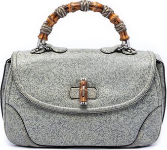 Gucci Pre-owned Gucci Large Speckled Leather New Bamboo Top Handle Bag 240241 213048