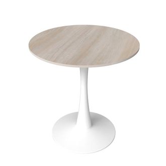 Leisure Mod Bristol 27 round dining table White base with marbled MDF top