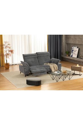 Livetastic 2-Sitzer-Sofa, Dunkelgrau, Textil, 222 cm, motorische Relaxfunktion, USB-Anschluss, Wohnzimmer, Sofas & Couches, Sofas, Textilsofas