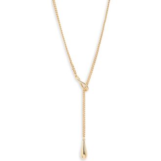 Nordstrom Droplet Curb Chain Lariat Necklace in Gold at Nordstrom